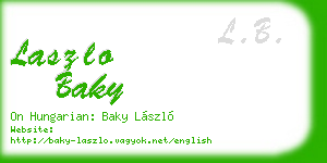 laszlo baky business card