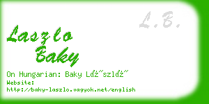 laszlo baky business card
